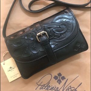 Patricia Nash Torri Tooled Crossbody In Black NWT
